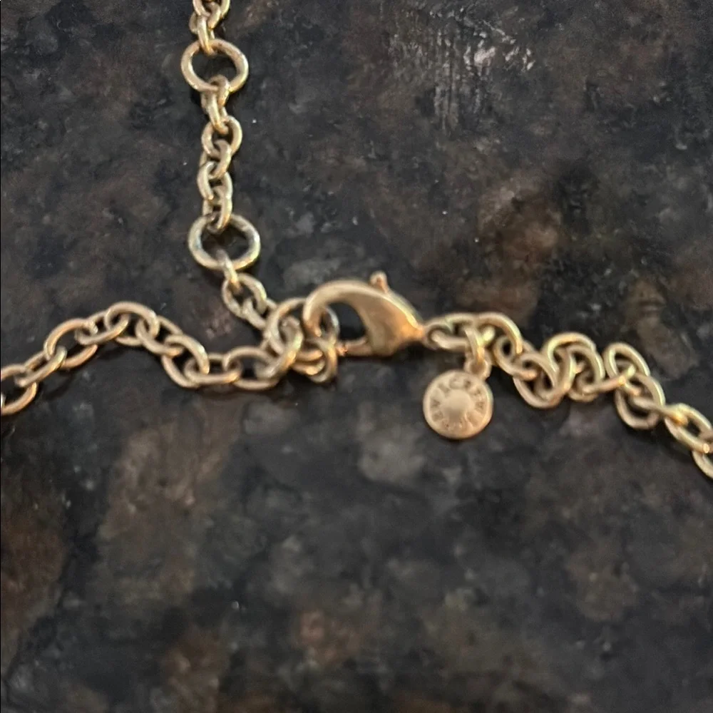 J. Crew Gold and Cream Necklace with Crystal Accents